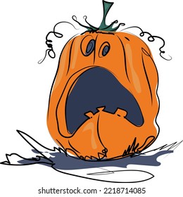 calabaza vectorial de halloween con cara emocional