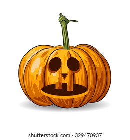 vector Halloween pumpkin face isolated on white background. EPS