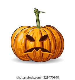 vector Halloween pumpkin face isolated on white background. EPS