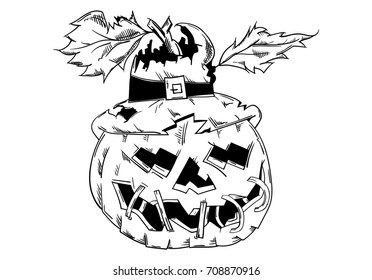 vector - Halloween pumpkin with face - isolated on background