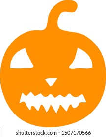 Vector halloween pumpkin flat icon. Vector pictogram style is a flat symbol halloween pumpkin icon on a white background.