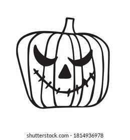 vector halloween pumpkin hand drawn doodle