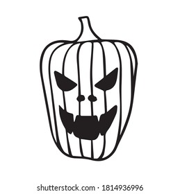 vector halloween pumpkin hand drawn doodle