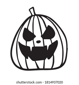 vector halloween pumpkin hand drawn doodle