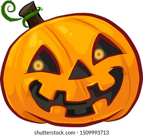 vector Halloween pumpkin. Happy Halloween pumpkin face isolated on white background.