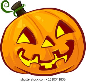 vector Halloween pumpkin. Happy Halloween pumpkin face isolated on white background.