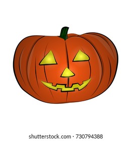 vector Halloween pumpkin. Happy face isolated on white background eps10.