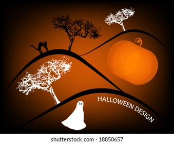 Vector Halloween Pumpkin Illustration