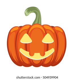 Vector Halloween pumpkin isolated on white.