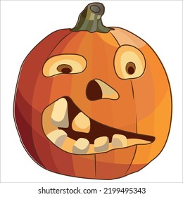 Vector halloween pumpkin. Jack-o-lantern icon