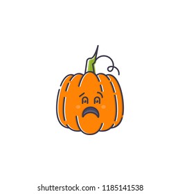 Vector Halloween pumpkin line icon,  outline vector sign, linear colorful pictogram isolated on white. logo illustration