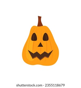 Vector halloween pumpkin.
The main symbol of the Halloween holiday with a scary creepy smile.
Jack o'lantern isolated on white background.