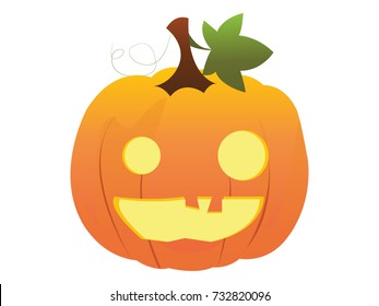 Vector halloween pumpkin on white background.