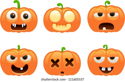 vector halloween pumpkin set 2