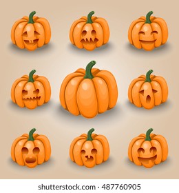 Vector Halloween Pumpkin Set