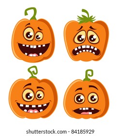 Vector Halloween pumpkin set