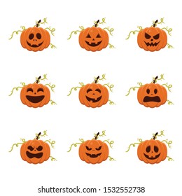 vector Halloween pumpkin set illustration