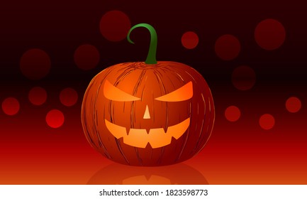 vector Halloween pumpkin with smiling face
