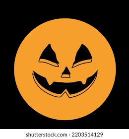 Calabaza vectorial de Halloween con cara sonriente