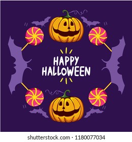 vector halloween pumpking with treatment