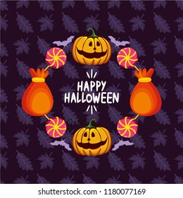 vector halloween pumpking with treatment