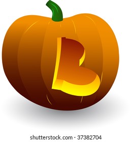 vector halloween pumpkins alphabet on white background