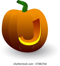 vector halloween pumpkins alphabet on white background