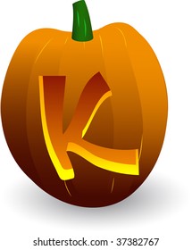 vector halloween pumpkins alphabet on white background