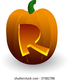 vector halloween pumpkins alphabet on white background