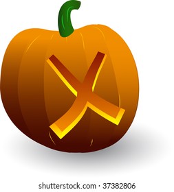 vector halloween pumpkins alphabet on white background