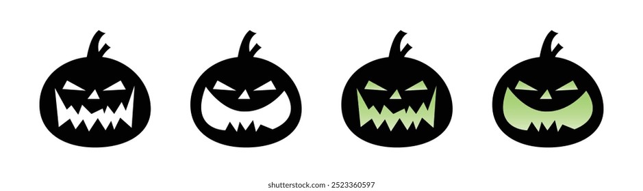 Vector Halloween Pumpkins Icon Set