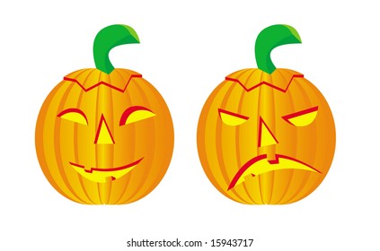 vector Halloween pumpkis set