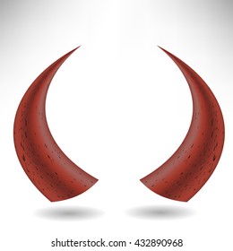 Vector Halloween Red Horns Isolated on White Background. Devils Horns
