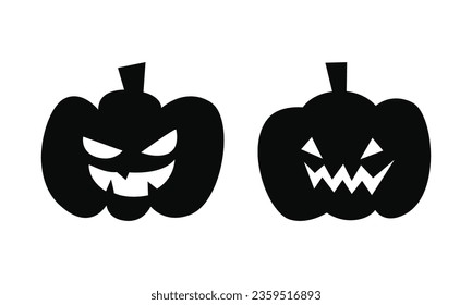 Vector halloween scary face pumpkin illustration