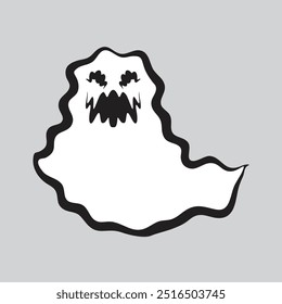 Vector halloween scary ghost cartoon