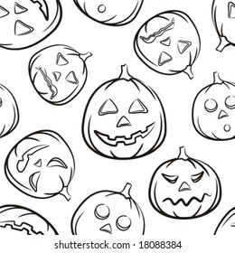 Vector. Halloween Seamless Black Background