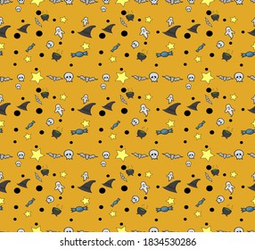 Vector Halloween seamless pattern background