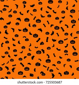 vector halloween seamless pattern - black and orange
