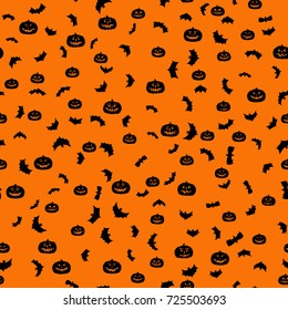 vector halloween seamless pattern - black and orange