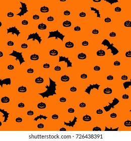 vector halloween seamless pattern - black and orange