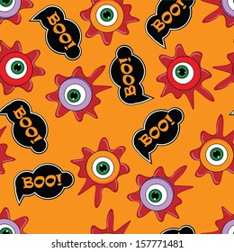 Vector Halloween seamless pattern with eyes and blood