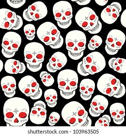 Vector Halloween seamless pattern with skulls
