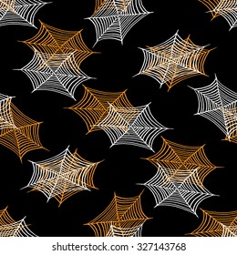 vector halloween seamless pattern with spider webs. EPS