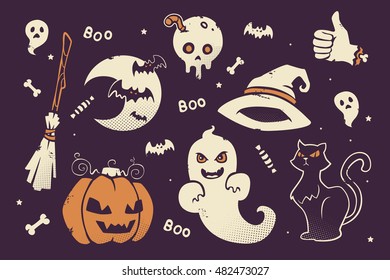 vector halloween set