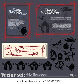 Vector Halloween set: Border Element for decoration and design holiday. 