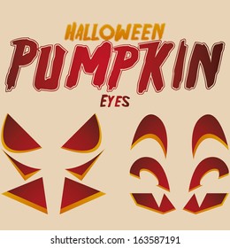 Vector Halloween Set Of Cartoon Jack-o'-lantern Eyes