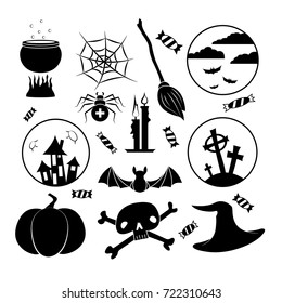 Vector Halloween set holiday flat