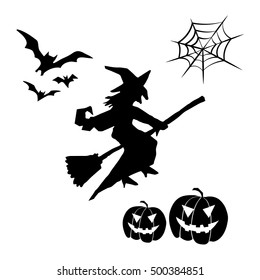 vector halloween set on white background