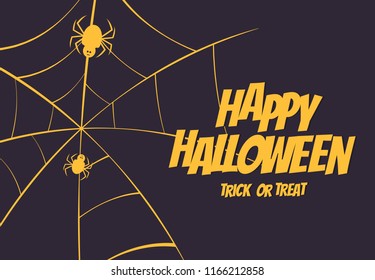 Vector halloween silhouette,Spider and Cobweb scene template,for poster and banner.