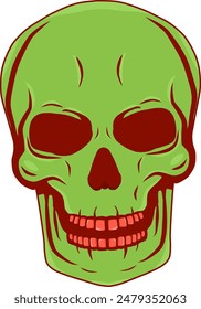 vector Halloween skull in green